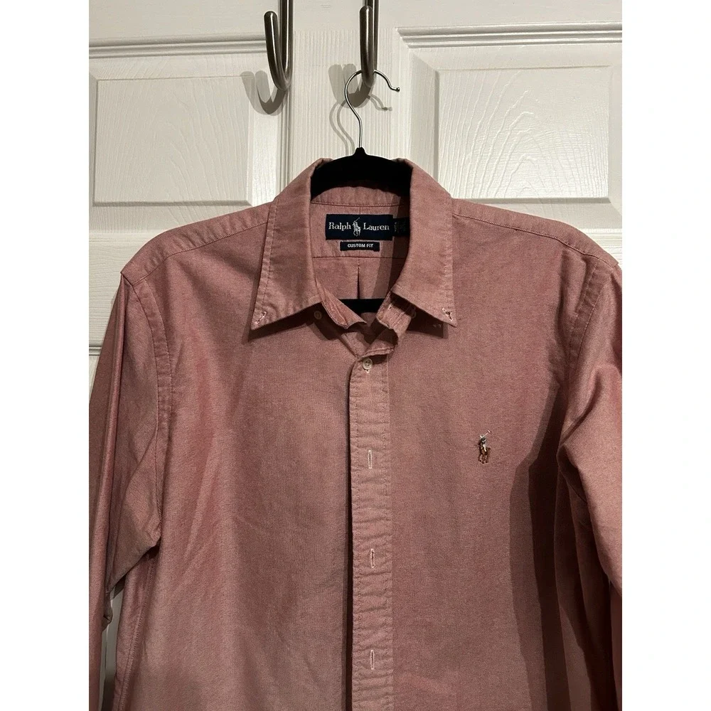 Polo Ralph Lauren Classic Fit Mens 16 Long Sleeve Shirt Flesh Pony Oxford Preppy